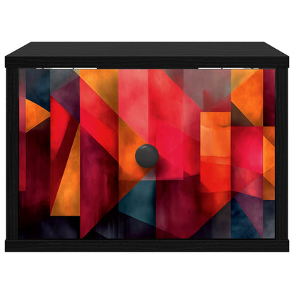 Wandkastje HEESCH 2 st Zwart eiken 36 x 33 x 25 cm Bewerkt hout