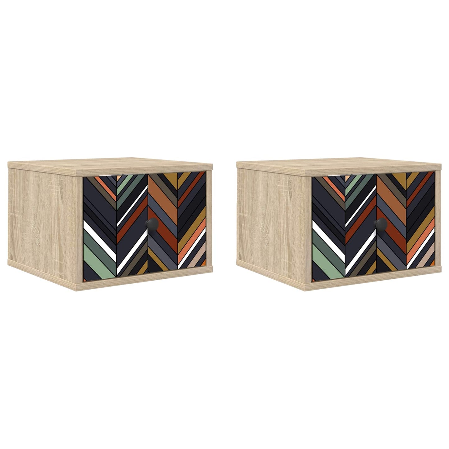 Wandkastje OMMEN 2 st Sonoma Eiken 36 x 33 x 25 cm Bewerkt hout