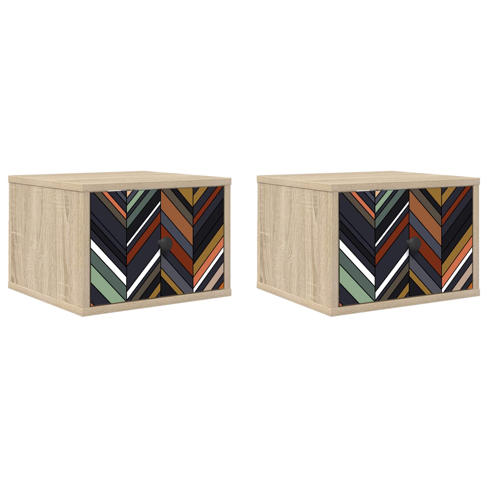 Wandkastje OMMEN 2 st Sonoma Eiken 36 x 33 x 25 cm Bewerkt hout