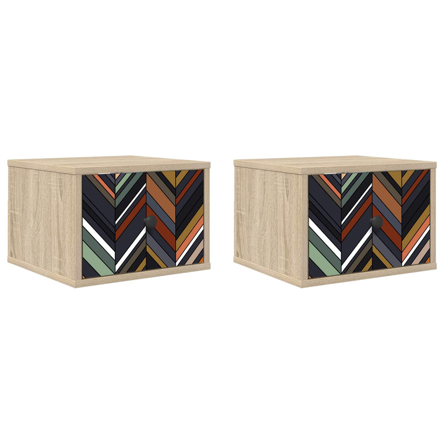 Wandkastje OMMEN 2 st Sonoma Eiken 36 x 33 x 25 cm Bewerkt hout