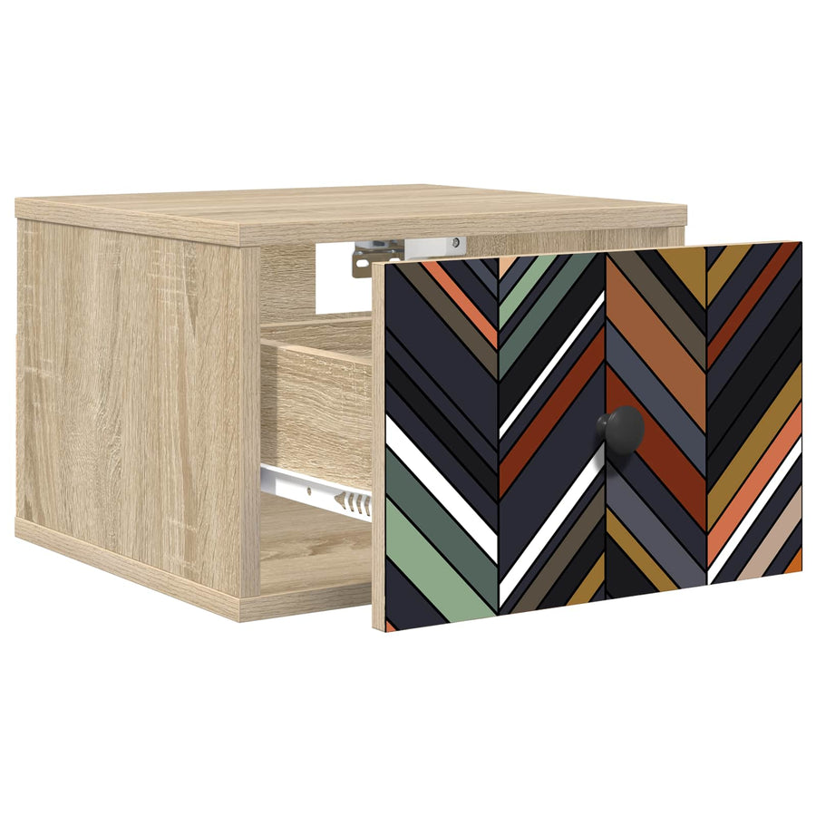 Wandkastje OMMEN 2 st Sonoma Eiken 36 x 33 x 25 cm Bewerkt hout