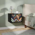 Wandkast 2 lades 36x33x25 cm zwart eiken