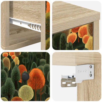 Wandkastje ZAANDAM Sonoma Eiken 36 x 33 x 25 cm Bewerkt hout