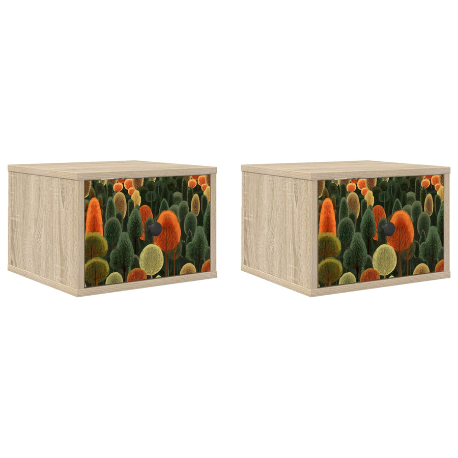 Wandkastje ZAANDAM 2 st Sonoma Eiken 36 x 33 x 25 cm
