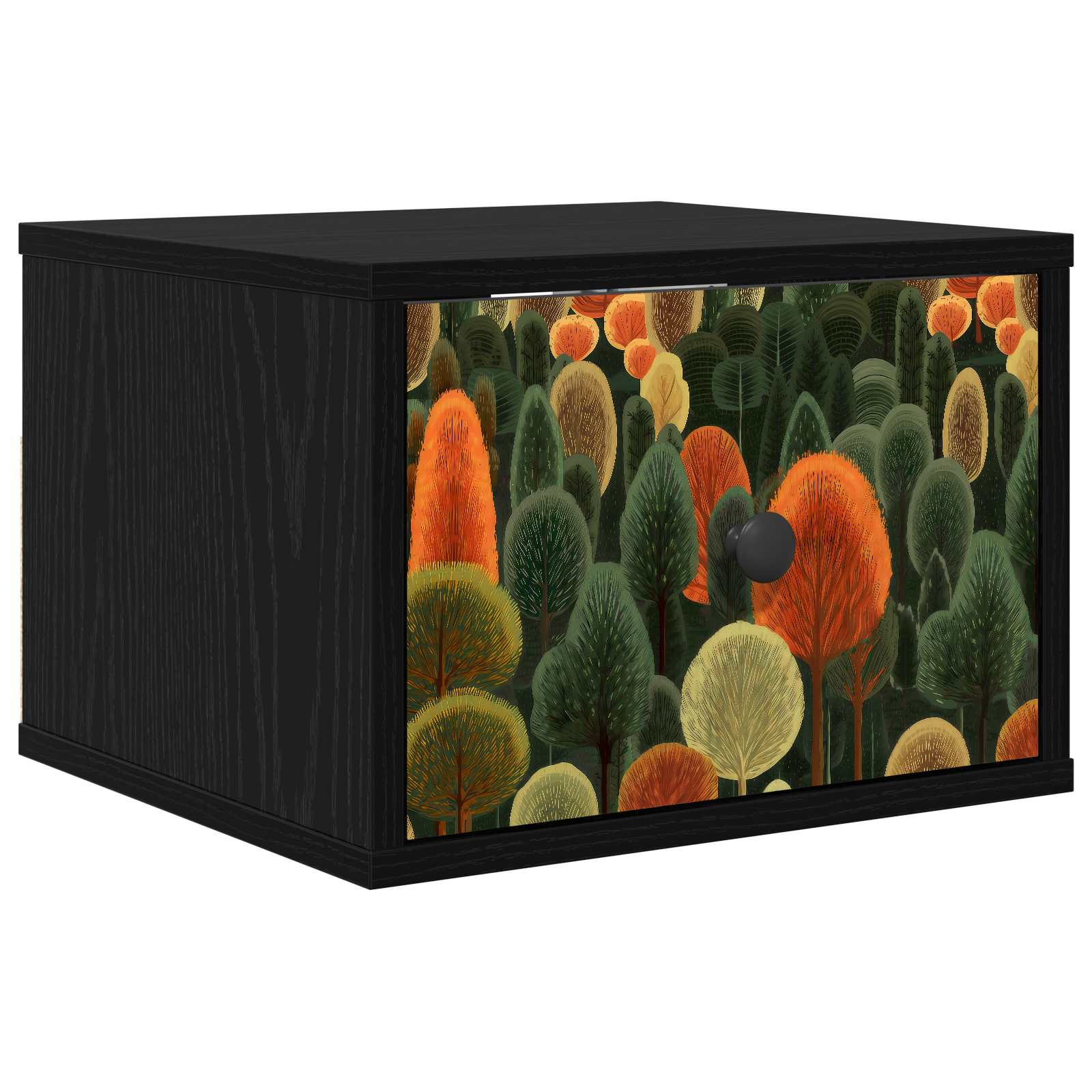 Wandkastje ZAANDAM Zwart eiken 36 x 33 x 25 cm Bewerkt hout