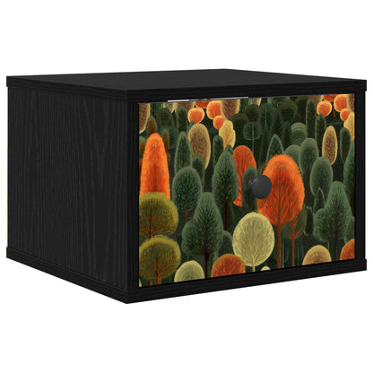 Wandkastje ZAANDAM Zwart eiken 36 x 33 x 25 cm Bewerkt hout