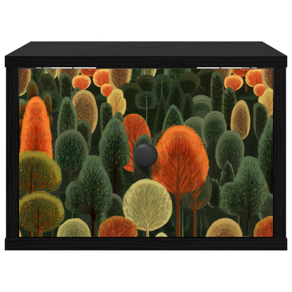 Wandkastje ZAANDAM Zwart eiken 36 x 33 x 25 cm Bewerkt hout
