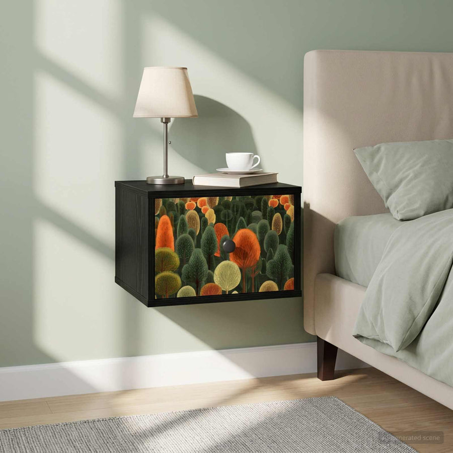 Wandkastje ZAANDAM 2 st Zwart eiken 36 x 33 x 25 cm