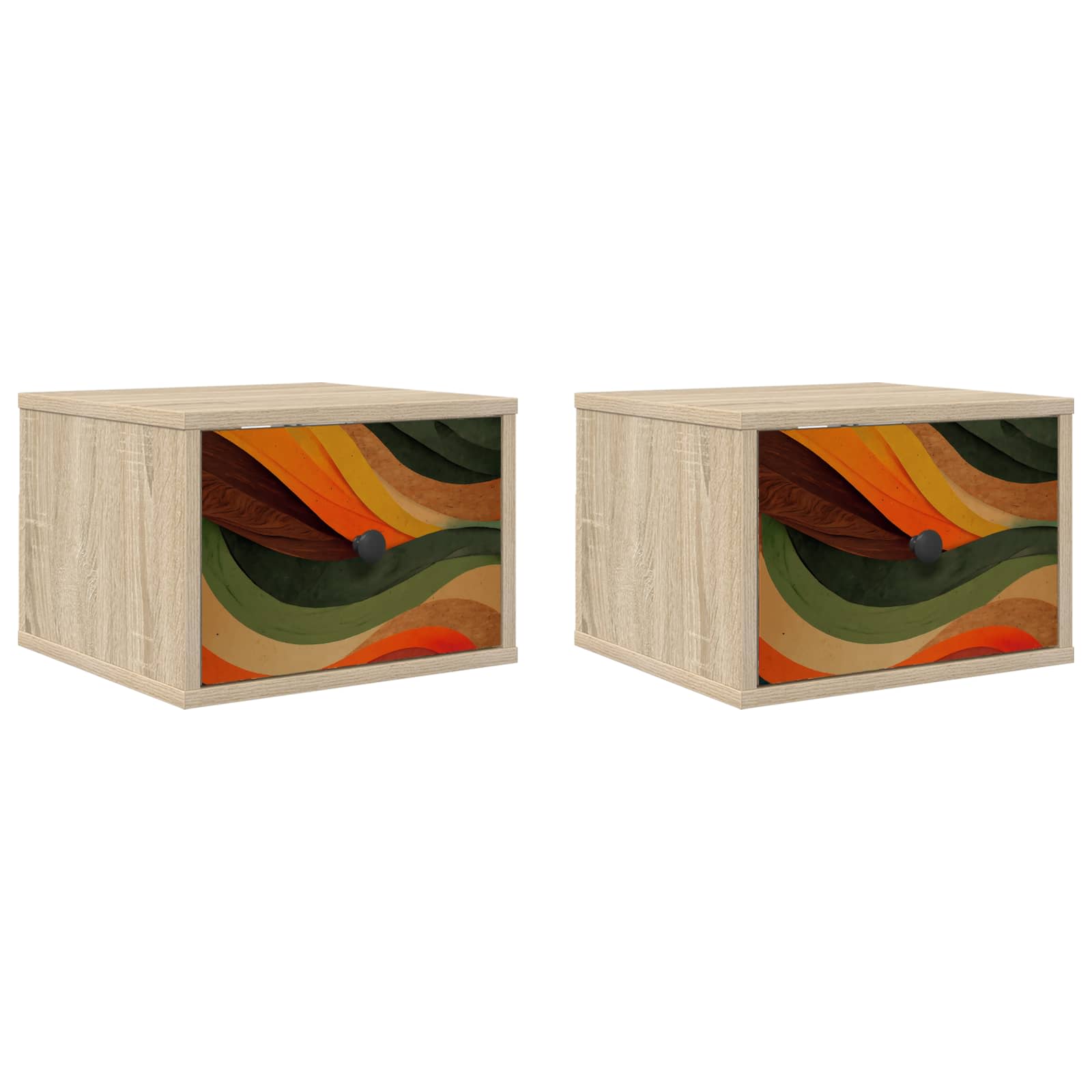 Wandkastje BONN 2 st Sonoma Eiken 36 x 33 x 25 cm Bewerkt hout