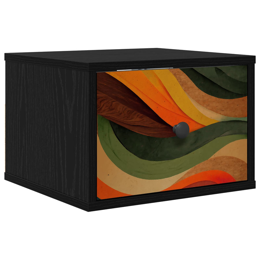 Wandkastje BONN Zwart eiken 36 x 33 x 25 cm Bewerkt hout