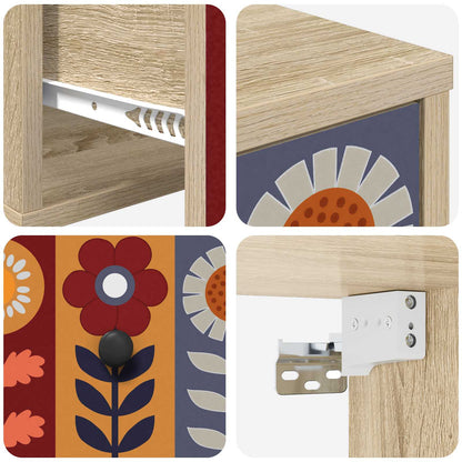 Wandkastje ESSEN 2 st Sonoma Eiken 36 x 33 x 25 cm Bewerkt hout