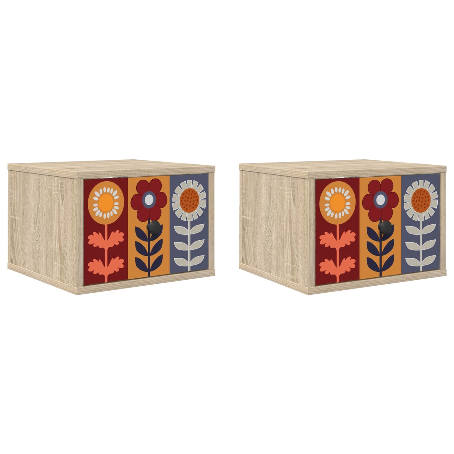 Wandkastje ESSEN 2 st Sonoma Eiken 36 x 33 x 25 cm Bewerkt hout