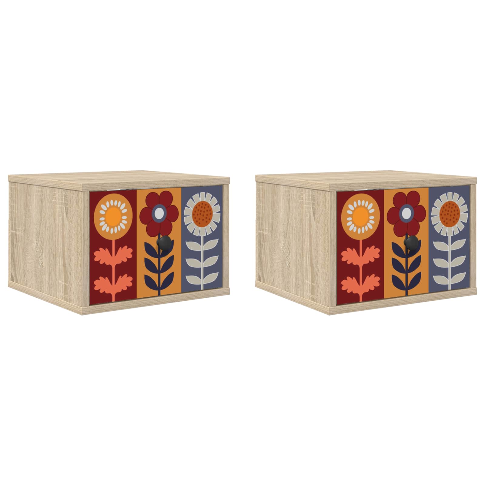 Wandkastje ESSEN 2 st Sonoma Eiken 36 x 33 x 25 cm Bewerkt hout
