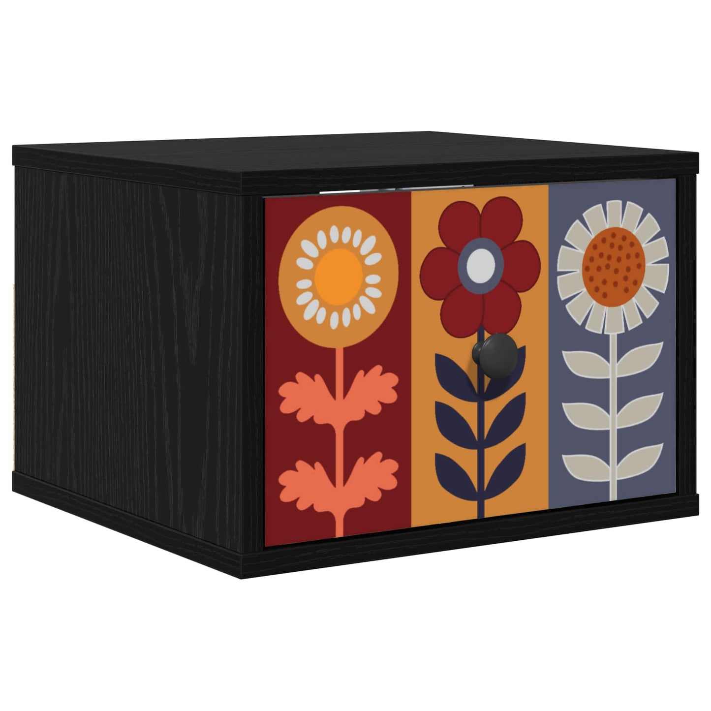Wandkastje ESSEN Zwart eiken 36 x 33 x 25 cm Bewerkt hout