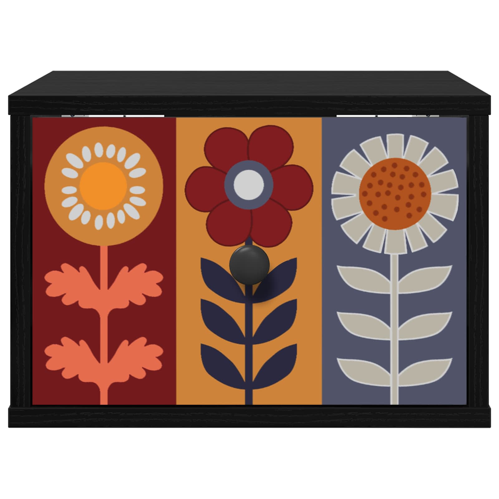 Wandkastje ESSEN Zwart eiken 36 x 33 x 25 cm Bewerkt hout