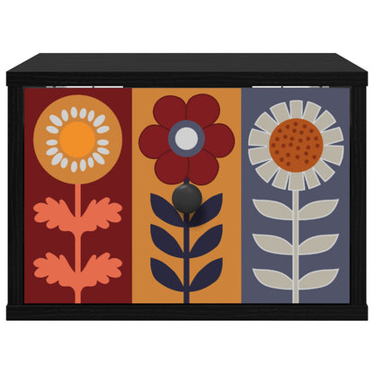 Wandkastje ESSEN Zwart eiken 36 x 33 x 25 cm Bewerkt hout