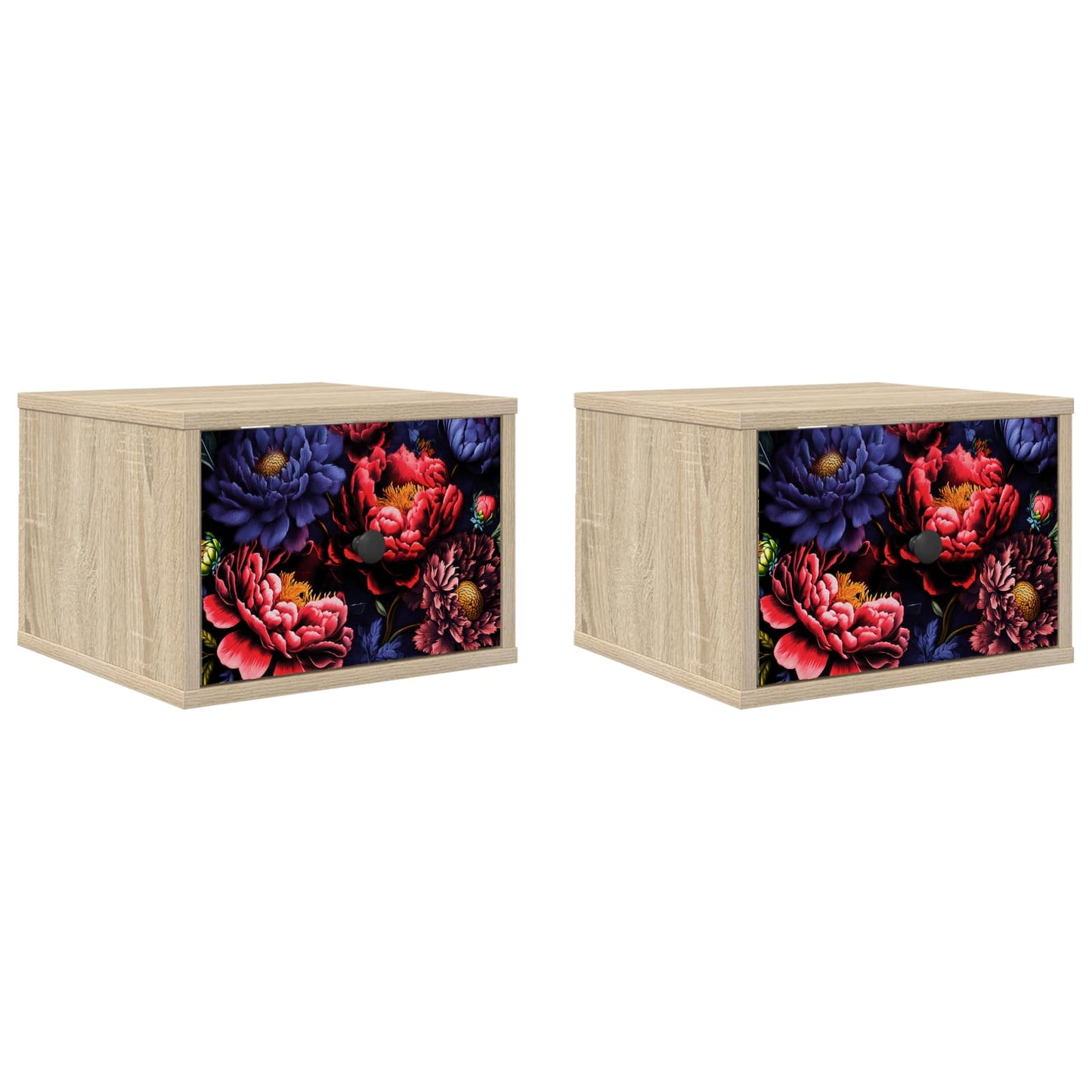 Wandkastje KIEL 2 st Sonoma Eiken 36 x 33 x 25 cm Bewerkt hout