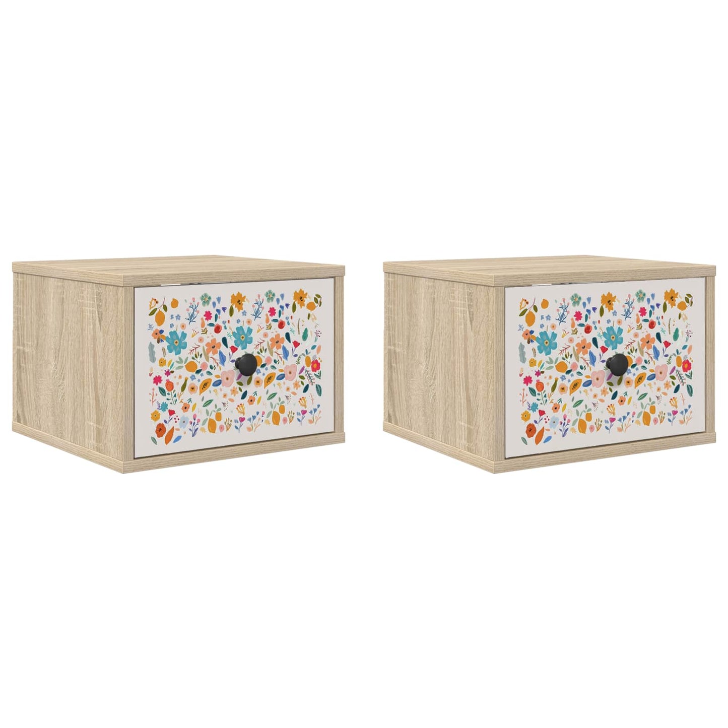 Wandkastje MAINZ 2 st Sonoma Eiken 36 x 33 x 25 cm Bewerkt hout