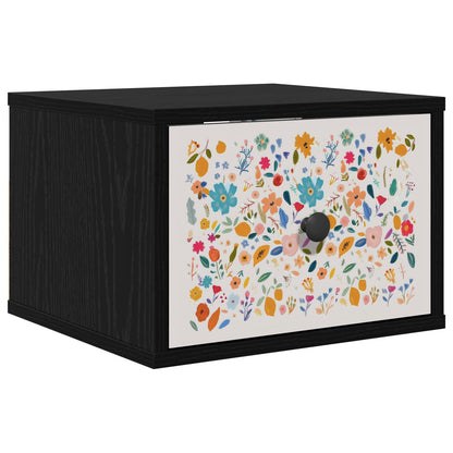 Wandkastje MAINZ Zwart eiken 36 x 33 x 25 cm Bewerkt hout