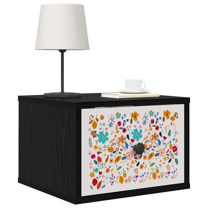 Wandkastje MAINZ 2 st Zwart eiken 36 x 33 x 25 cm Bewerkt hout