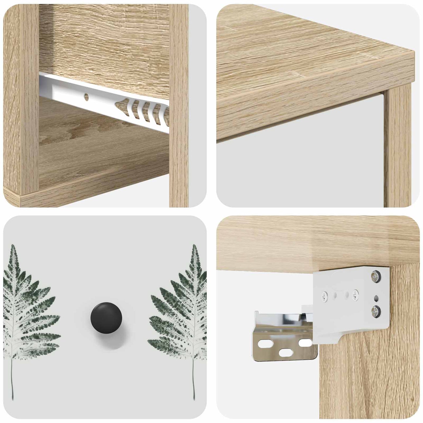 Wandkastje HANAU Sonoma Eiken 36 x 33 x 25 cm Bewerkt hout