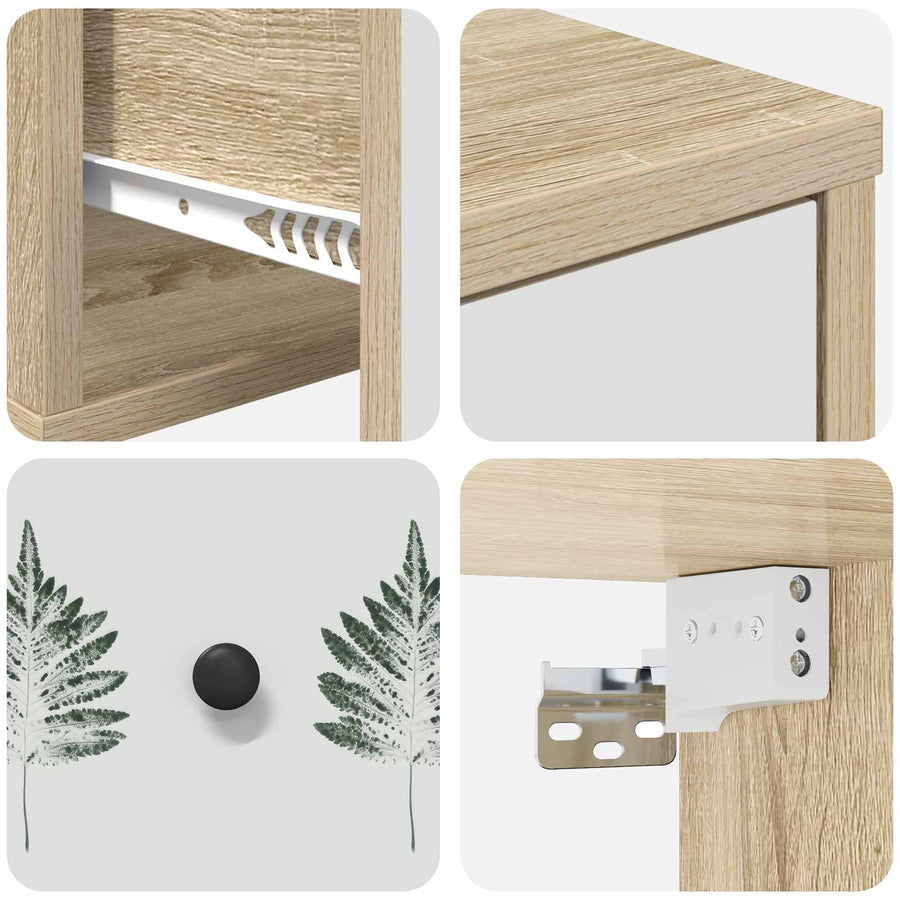 Wandkastje HANAU 2 st Sonoma Eiken 36 x 33 x 25 cm Bewerkt hout
