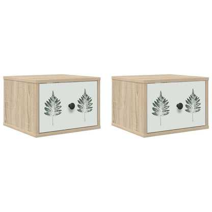 Wandkastje HANAU 2 st Sonoma Eiken 36 x 33 x 25 cm Bewerkt hout