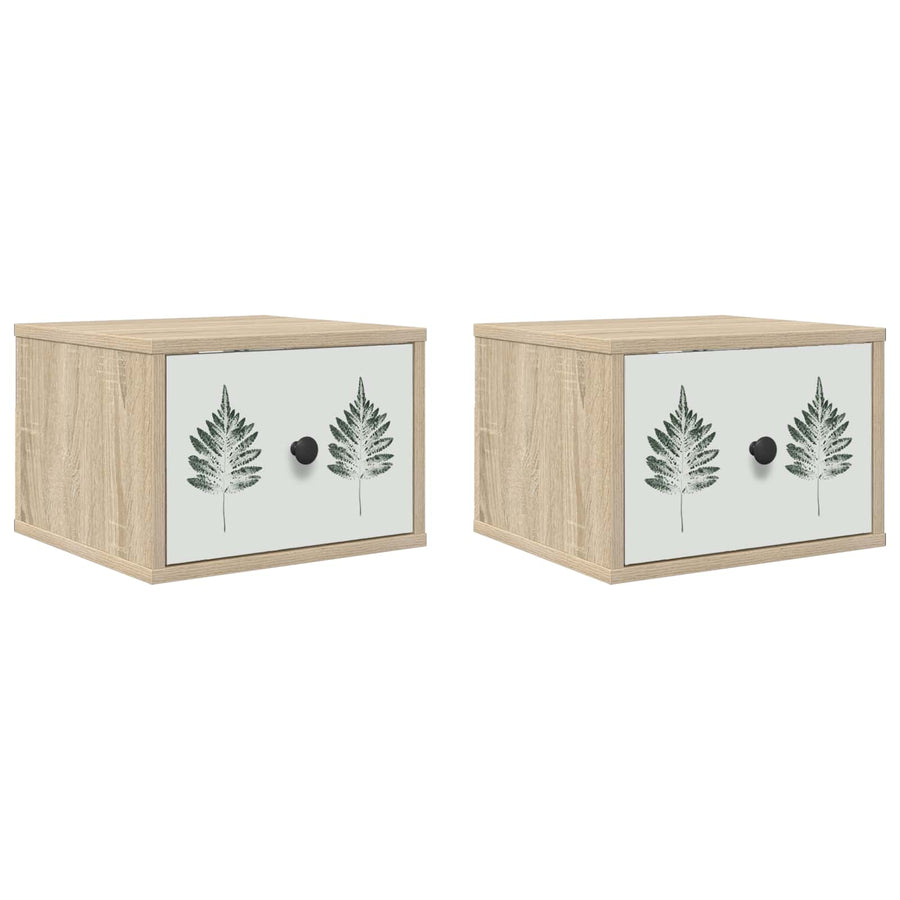 Wandkastje HANAU 2 st Sonoma Eiken 36 x 33 x 25 cm Bewerkt hout