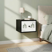 Wandkast 2 st zwart eiken 36x33x25 cm
