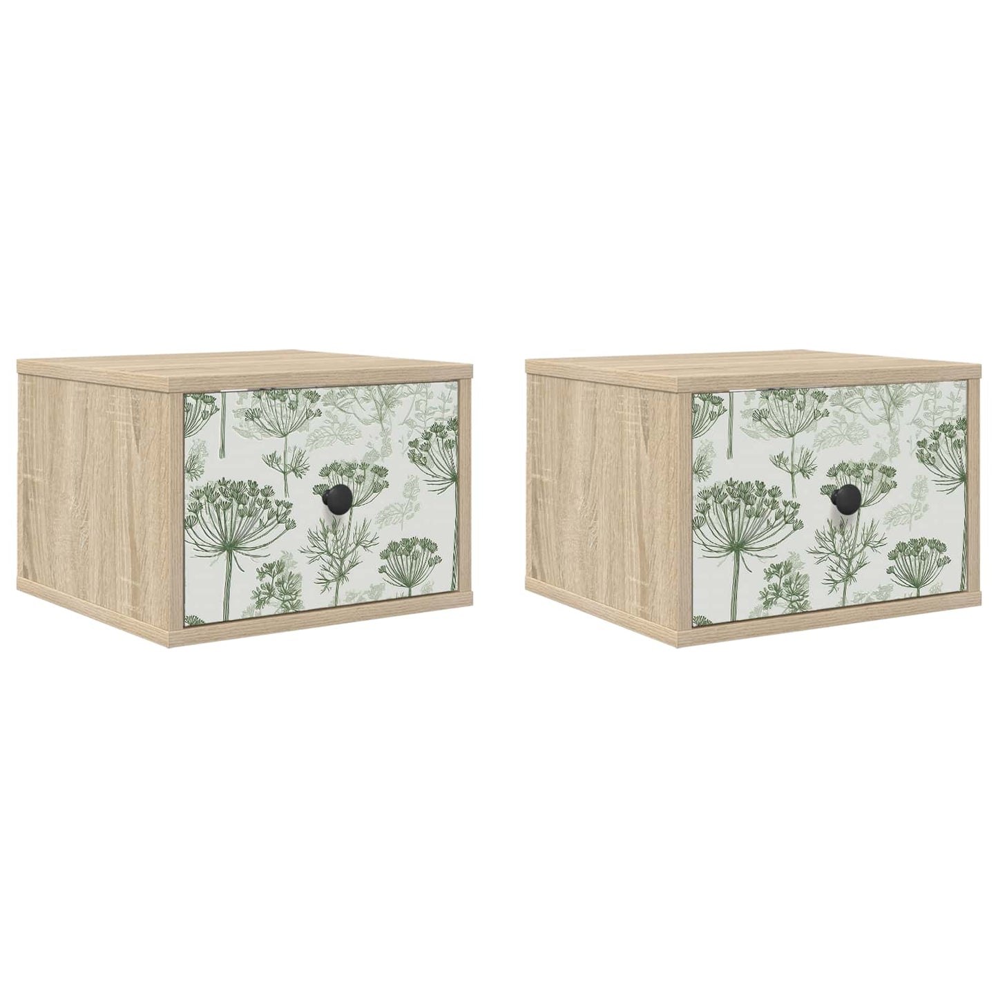 Wandkastje GOTHA 2 st Sonoma Eiken 36 x 33 x 25 cm Bewerkt hout