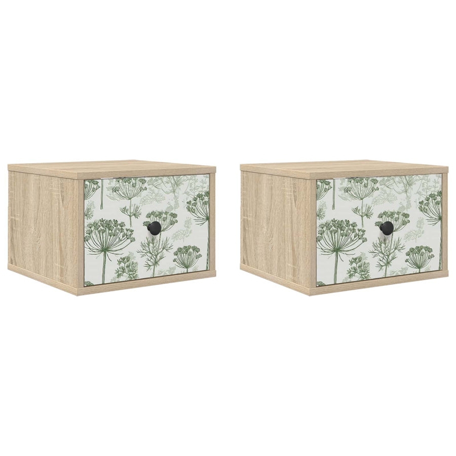 Wandkastje GOTHA 2 st Sonoma Eiken 36 x 33 x 25 cm Bewerkt hout
