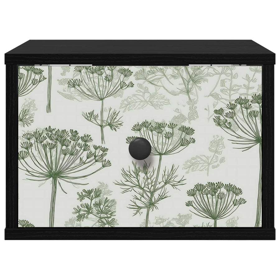 Wandkastje GOTHA 2 st Zwart eiken 36 x 33 x 25 cm Bewerkt hout