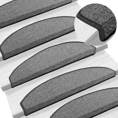 Zelfklevende Trapmatten 15 pcs Donkergrijs 80 x 24,5 x 3,5 cm