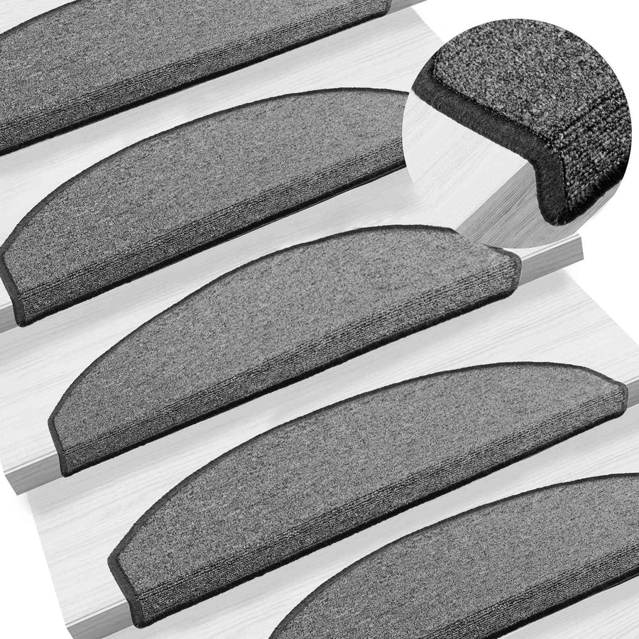 Zelfklevende Trapmatten 15 pcs Donkergrijs 80 x 24,5 x 3,5 cm