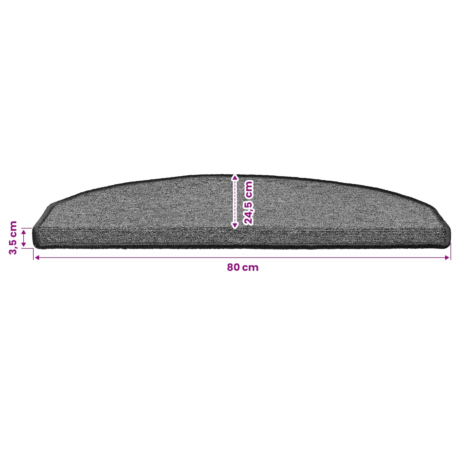 Zelfklevende Trapmatten 15 pcs Donkergrijs 80 x 24,5 x 3,5 cm
