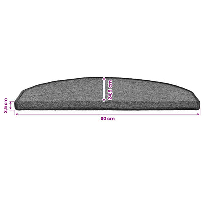 Zelfklevende Trapmatten 15 pcs Donkergrijs 80 x 24,5 x 3,5 cm
