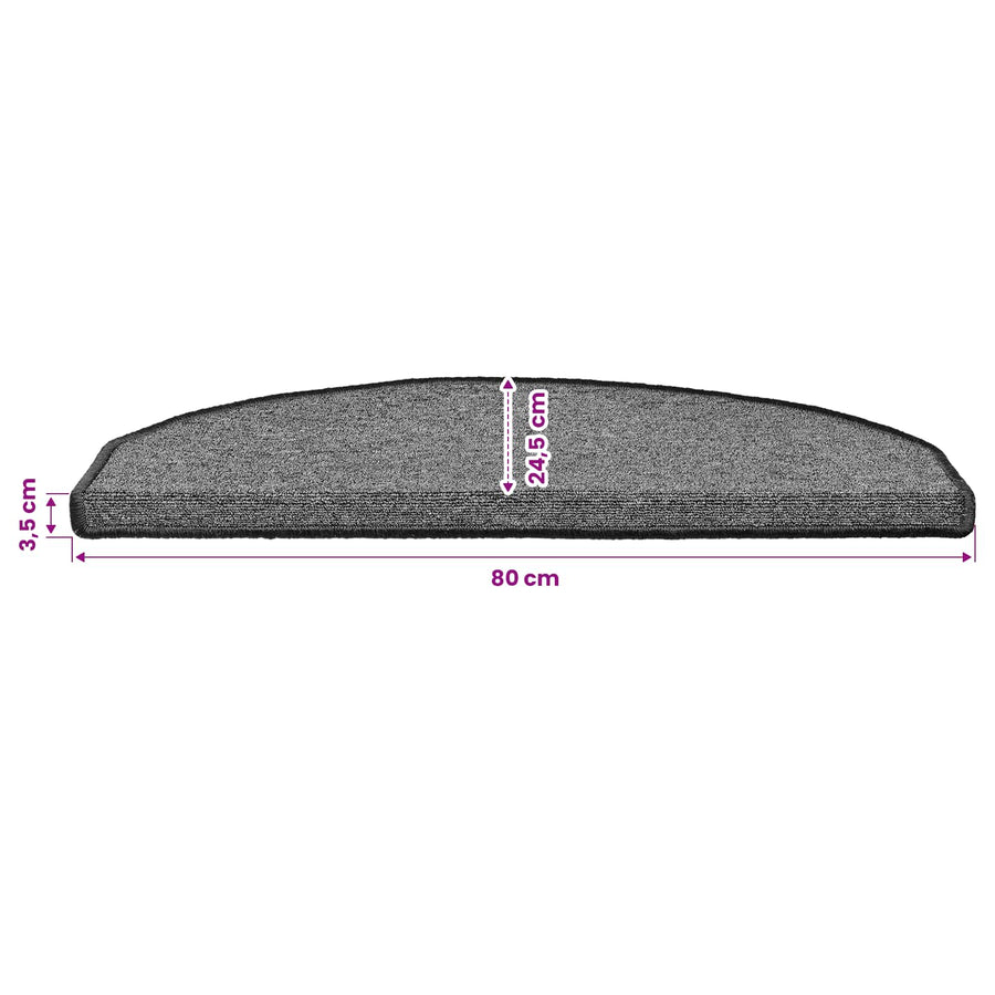 Zelfklevende Trapmatten 15 pcs Donkergrijs 80 x 24,5 x 3,5 cm