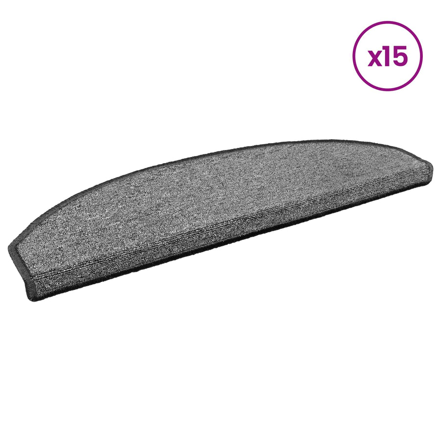 Zelfklevende Trapmatten 15 pcs Donkergrijs 80 x 24,5 x 3,5 cm