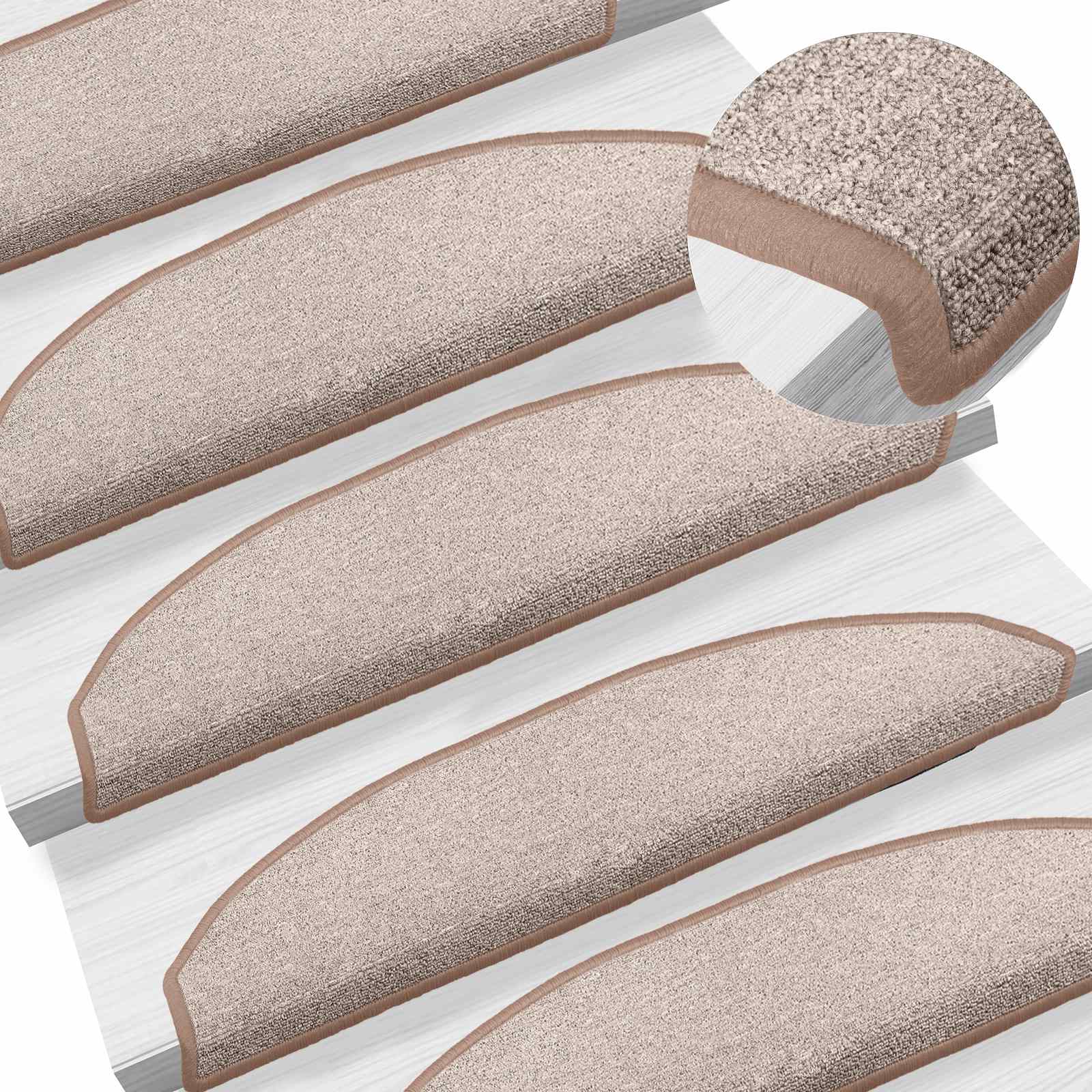 Zelfklevende Trapmatten 15 pcs Licht Bruin 80 x 24,5 x 3,5 cm