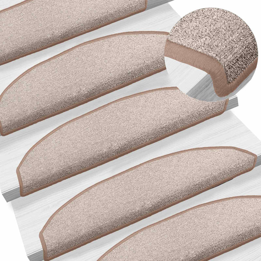 Zelfklevende Trapmatten 15 pcs Licht Bruin 80 x 24,5 x 3,5 cm