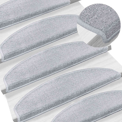 Zelfklevende Trapmatten 15 pcs Lichtgrijs 80 x 24,5 x 3,5 cm