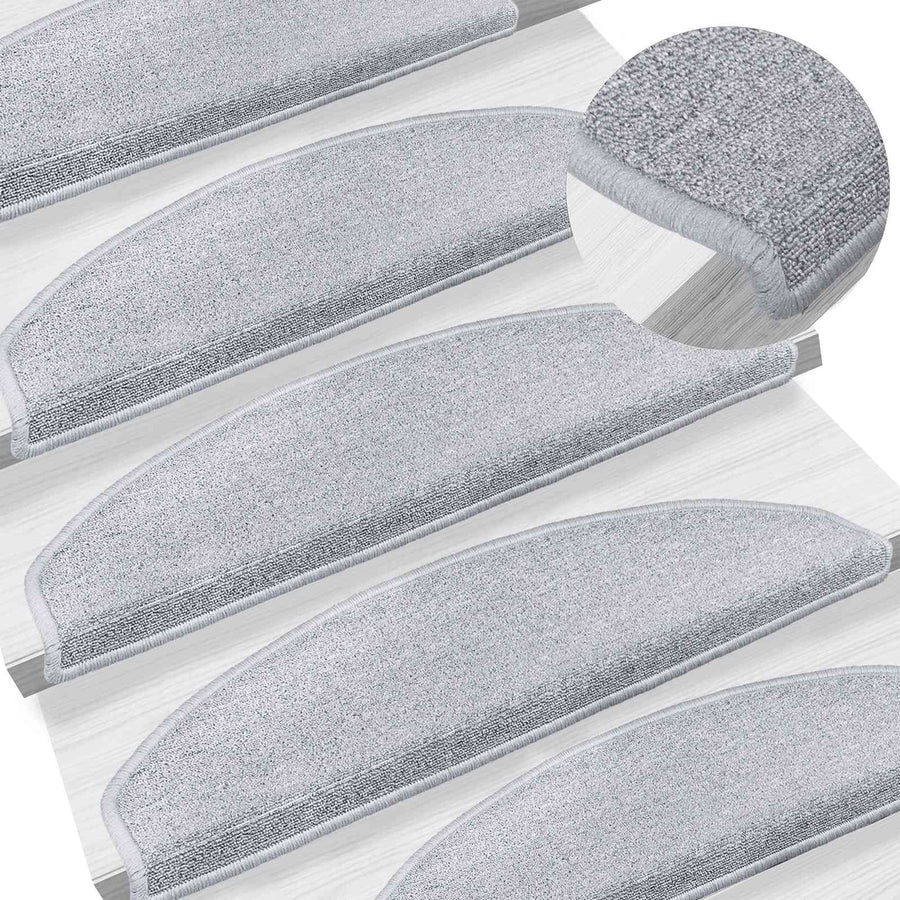 Zelfklevende Trapmatten 15 pcs Lichtgrijs 80 x 24,5 x 3,5 cm