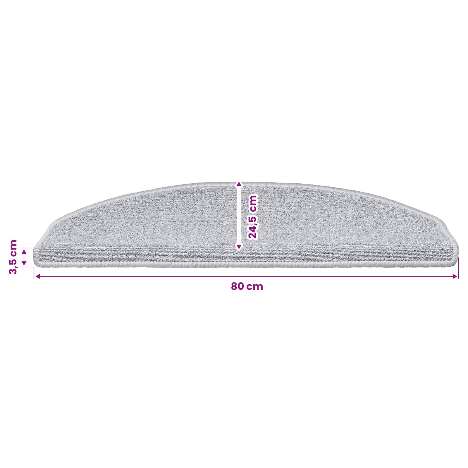 Zelfklevende Trapmatten 15 pcs Lichtgrijs 80 x 24,5 x 3,5 cm