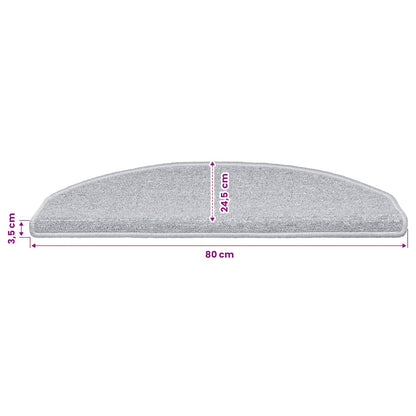 Zelfklevende Trapmatten 15 pcs Lichtgrijs 80 x 24,5 x 3,5 cm