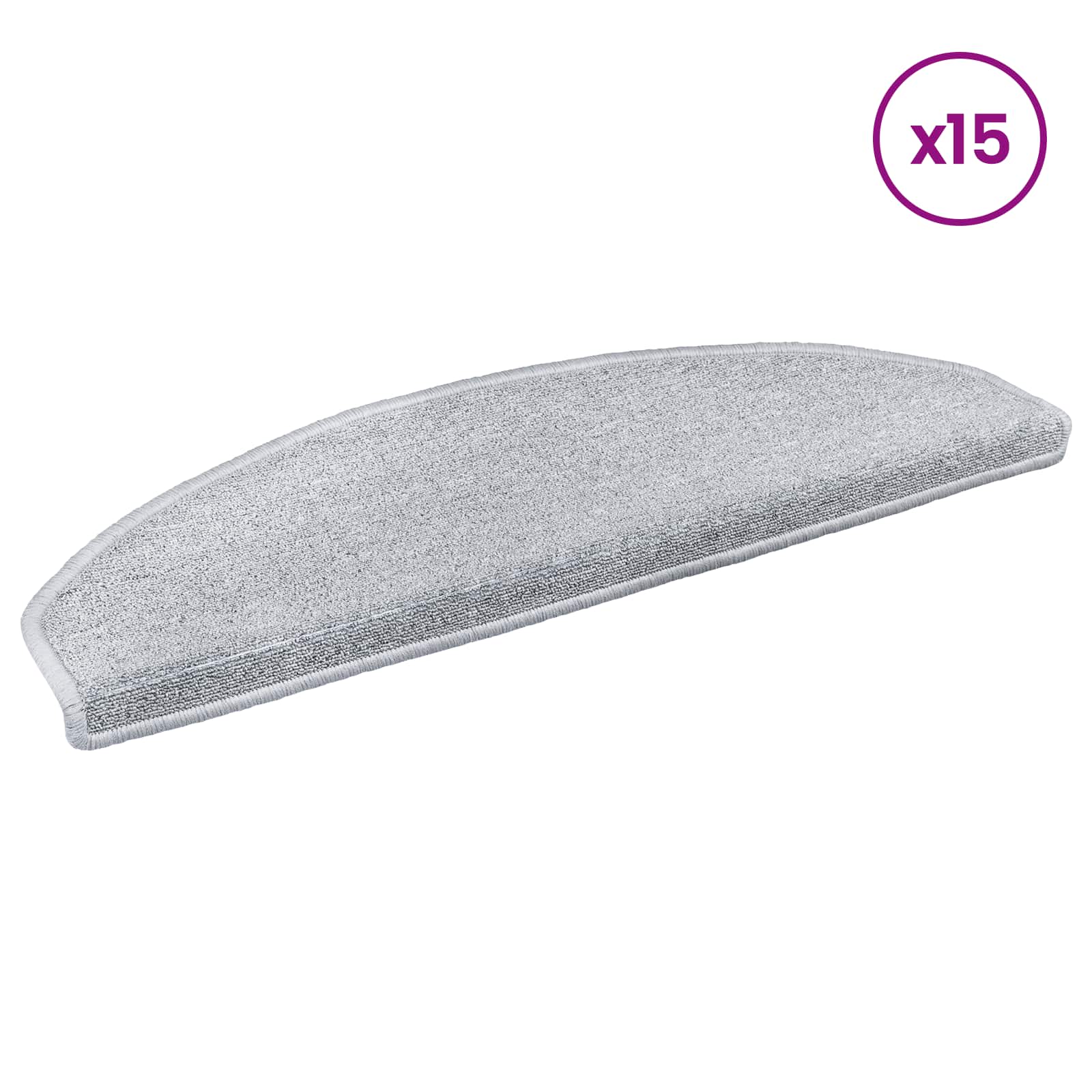 Zelfklevende Trapmatten 15 pcs Lichtgrijs 80 x 24,5 x 3,5 cm