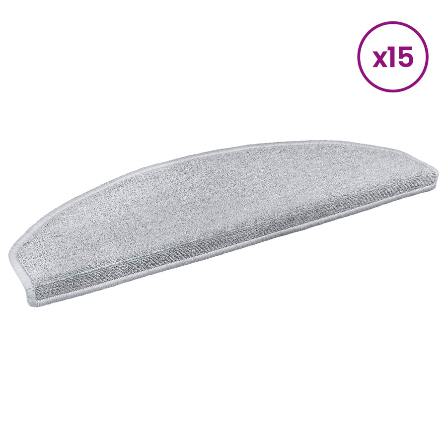 Zelfklevende Trapmatten 15 pcs Lichtgrijs 80 x 24,5 x 3,5 cm