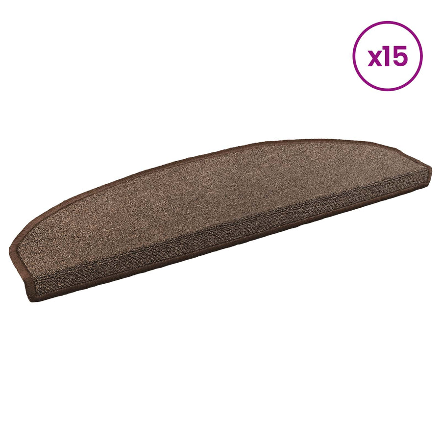 Zelfklevende Trapmatten 15 pcs Koffiebruin 80 x 24,5 x 3,5 cm