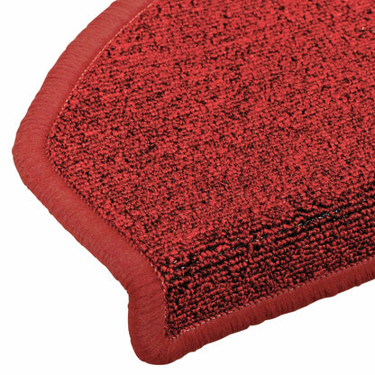 Zelfklevende Trapmatten Halfrond 15 pcs Rood 80 x 24,5 x 3,5 cm