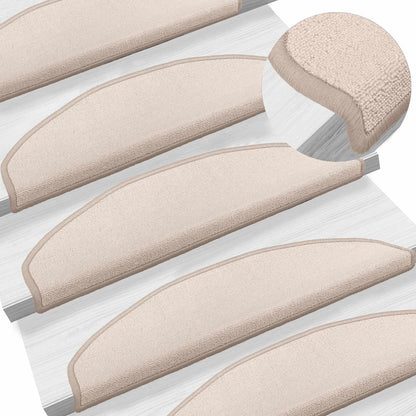 Zelfklevende Trapmatten 15 pcs Taupe 80 x 24,5 x 3,5 cm