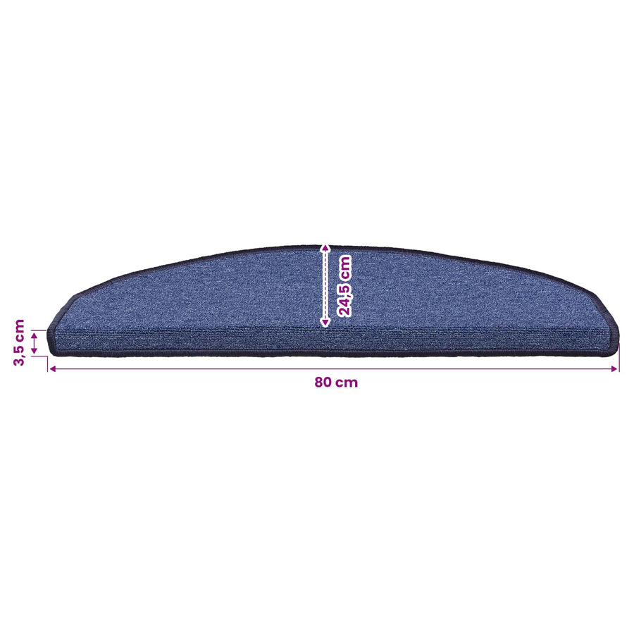 Zelfklevende Trapmatten 15 pcs Blauw 80 x 24,5 x 3,5 cm